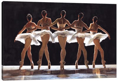 Ballet Dancer CXXVI Swan Lake Canvas Art Print - Dancer Art