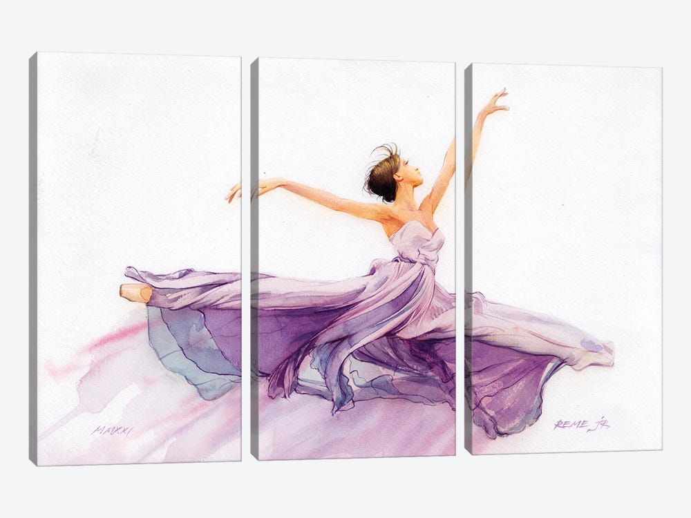Ballet Dancer CXXVI by REME Jr 3-piece Canvas Print