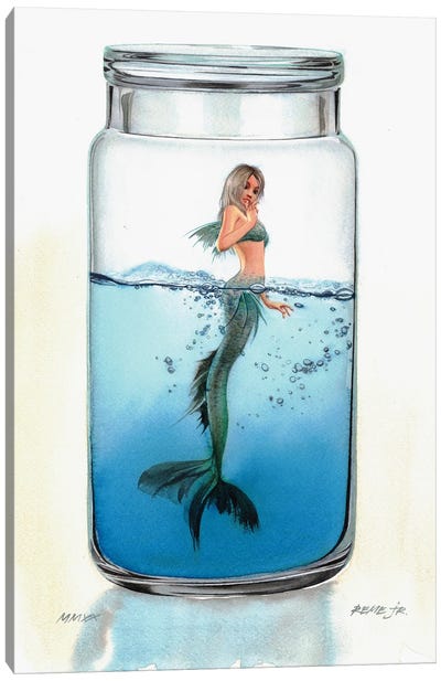 Mermaid In Jar VI Canvas Art Print - REME Jr