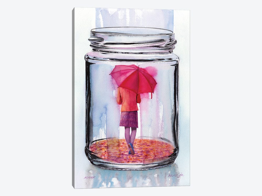 Girls In Jar XV by REME Jr 1-piece Canvas Print