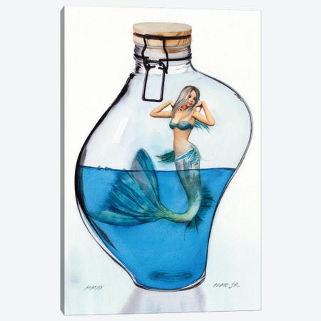 Mermaid In Jar IV Canvas Print #RJR14} by REME Jr Canvas Print