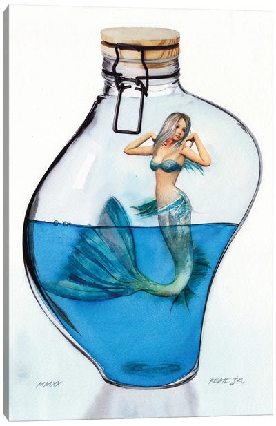 Mermaid In Jar IV Canvas Art Print - REME Jr