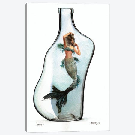 Mermaid In Jar VII Canvas Print #RJR17} by REME Jr Canvas Print