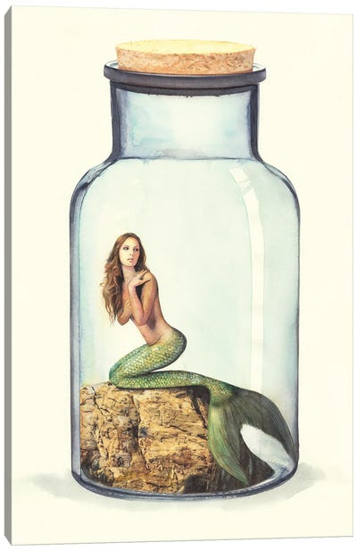 Mermaid In Jar II Canvas Art Print - REME Jr