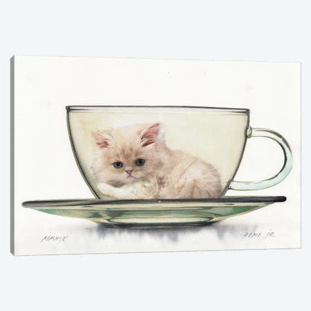 Kitten In Glass Canvas Print #RJR23} by REME Jr Canvas Art Print