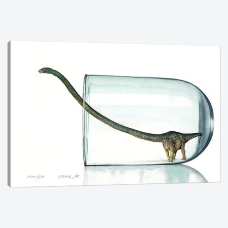 Dinosaur In Glass II Canvas Print #RJR26} by REME Jr Canvas Art