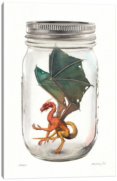 Dragon In Jar II Canvas Art Print - REME Jr