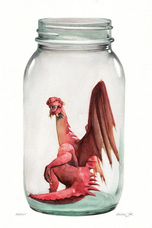 Dragon In Jar I by REME Jr wall art