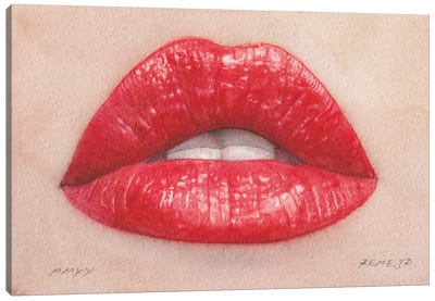 Lips IV Canvas Art Print - Red Passion