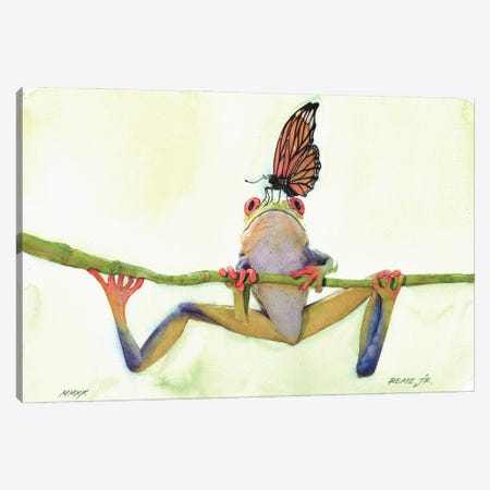 The Frog And The Butterfly Canvas Print #RJR49} by REME Jr Canvas Print