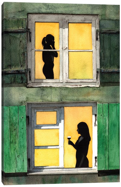 Melancholy Two Rooms In Small Town Canvas Art Print - REME Jr