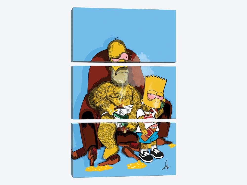 Homer Boss by El Rokk 3-piece Art Print