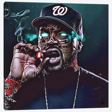 Ice Cube Canvas Print #RKE19} by El Rokk Canvas Art