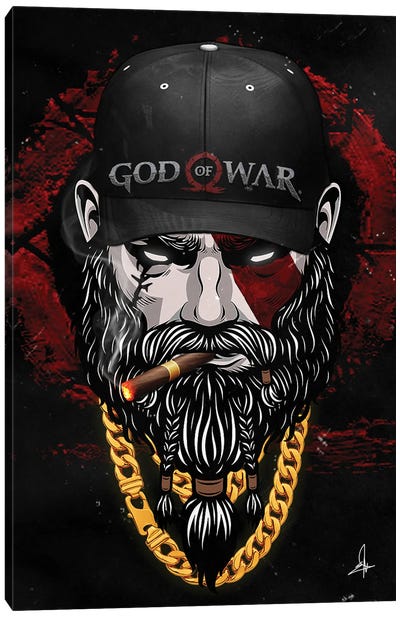 Kratos Face Inprnt Canvas Art Print - God Of War