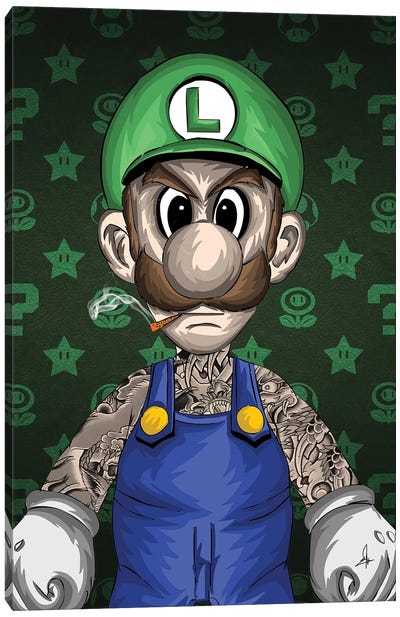 Luigi Bad Canvas Art Print - Limited Edition Video Game Art