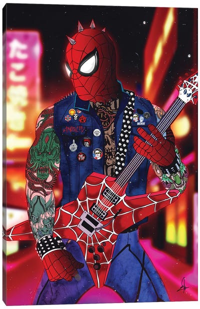 Spider Punk Canvas Art Print - El Rokk