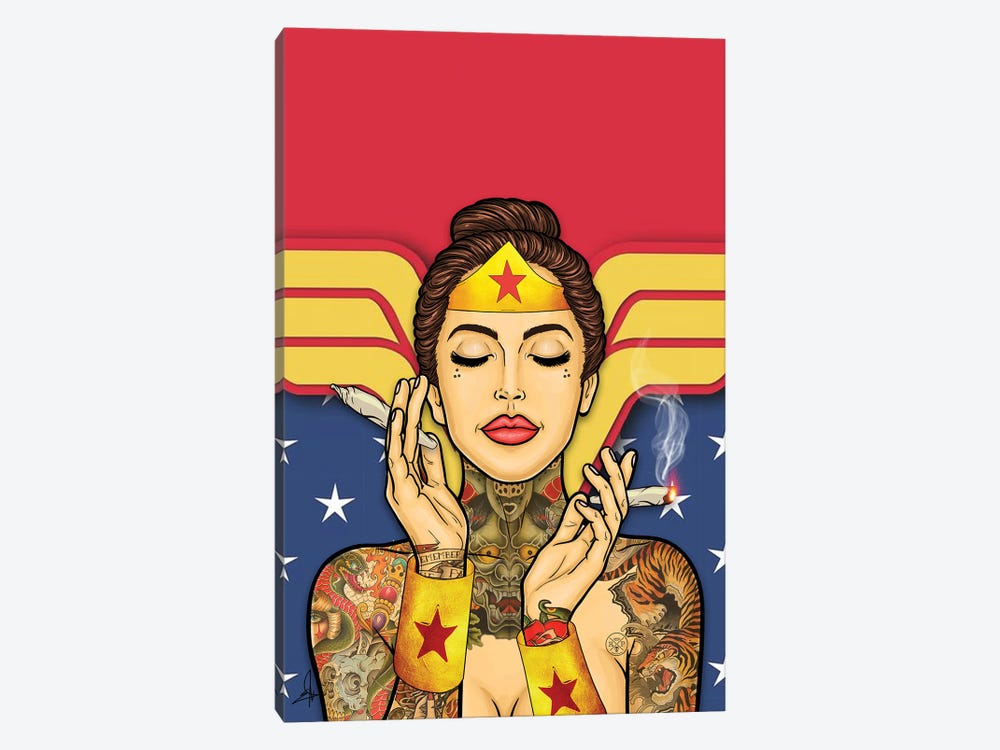 Wonder Woman Stoner by El Rokk 1-piece Canvas Art Print