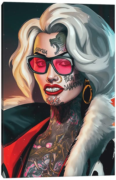 Cruella Canvas Art Print - El Rokk