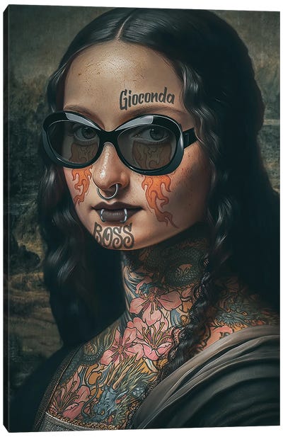 Goth Mona Canvas Art Print - Glasses & Eyewear Art