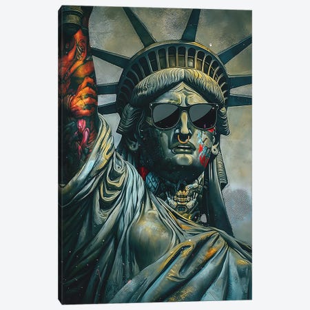 The Liberty Canvas Print #RKE55} by El Rokk Canvas Art Print