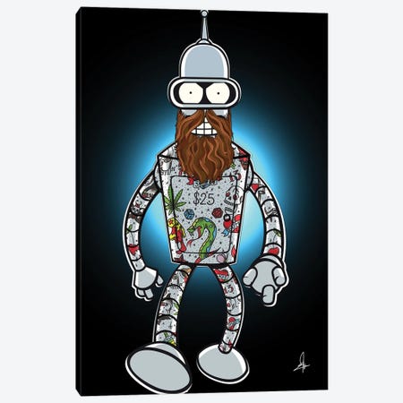 Bender Bearded Canvas Print #RKE5} by El Rokk Canvas Wall Art