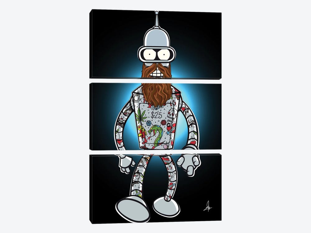 Bender Bearded by El Rokk 3-piece Canvas Wall Art