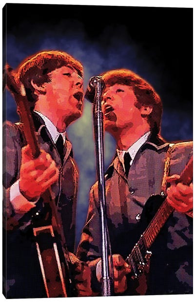Paul Mccartney & John Lennon Canvas Art Print - The Beatles