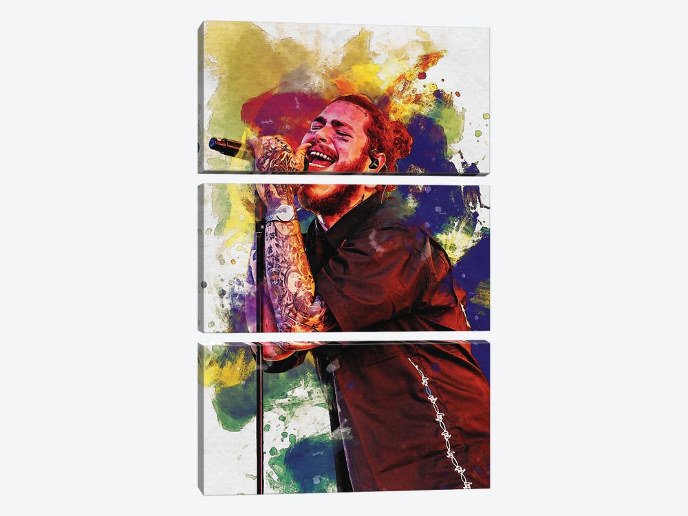 Post Malone Live Concert by Gunawan RB 3-piece Canvas Artwork