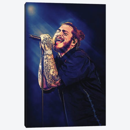 Post Malone Live In Concert Canvas Print #RKG103} by Gunawan RB Canvas Wall Art