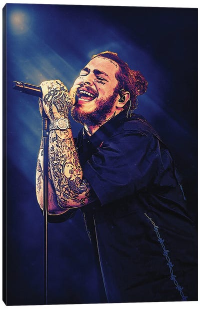 Post Malone Live In Concert Canvas Art Print - Microphone Art