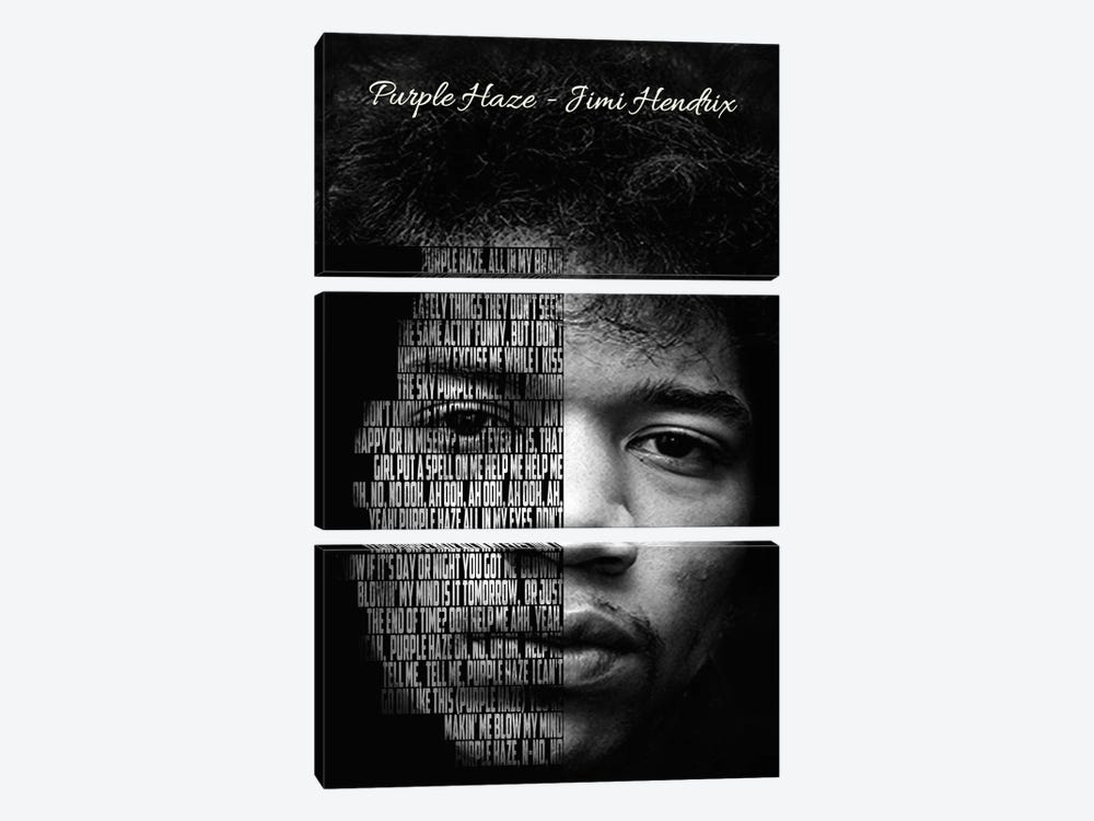 Purple Haze - Jimi Hendrix 3-piece Canvas Artwork