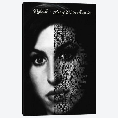 Rehab - Amy Winehouse Canvas Print #RKG109} by Gunawan RB Canvas Wall Art
