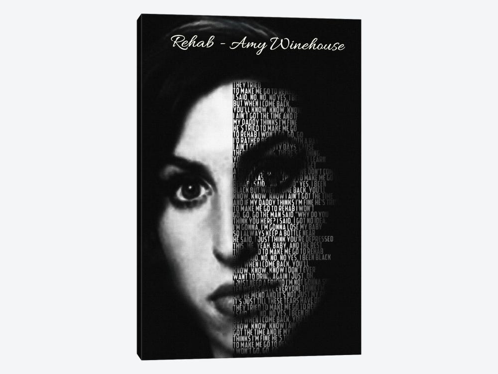Amy Winehouse Life is short  Black/white Photo Print On Framed Canvas Wall Art 