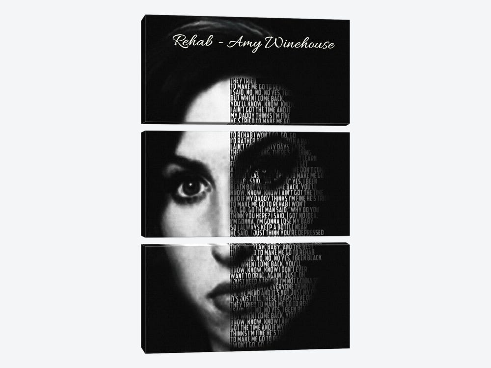 Rehab - Amy Winehouse by Gunawan RB 3-piece Canvas Print