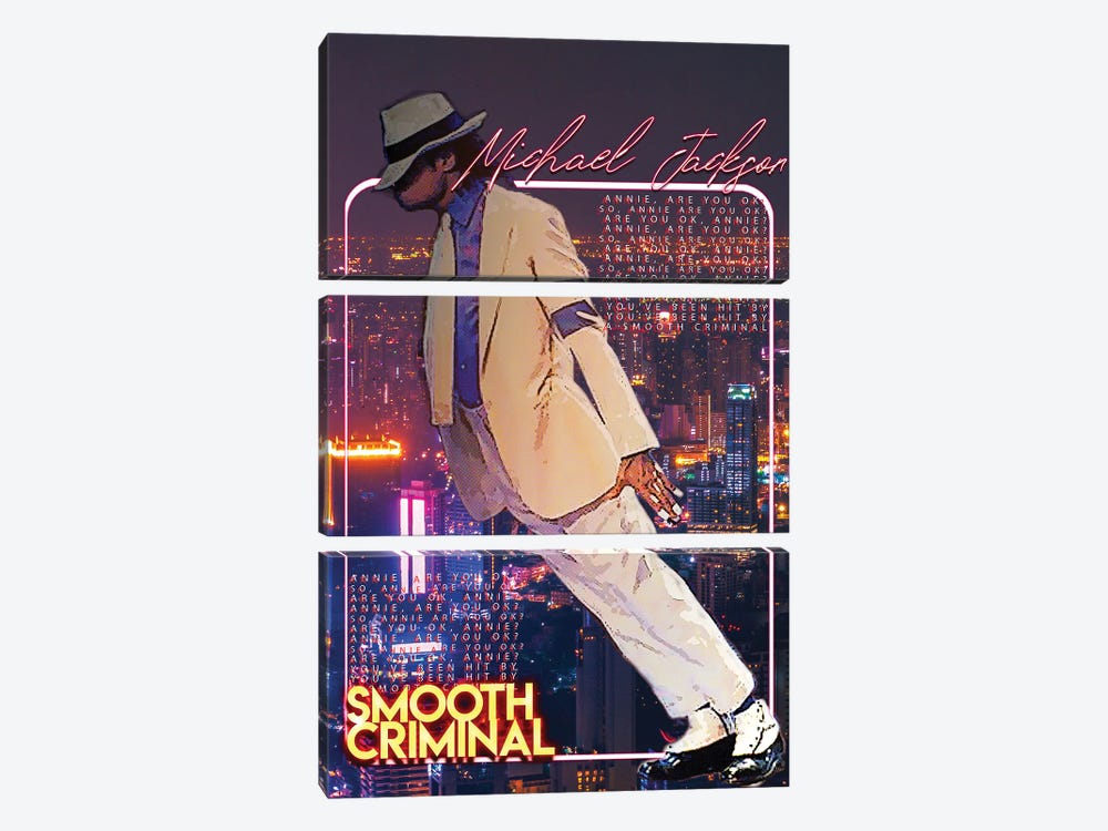 Smooth Criminal - Michael Jackson by Gunawan RB 3-piece Canvas Print