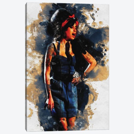 Smudge Amy Winehouse Canvas Print #RKG117} by Gunawan RB Canvas Wall Art