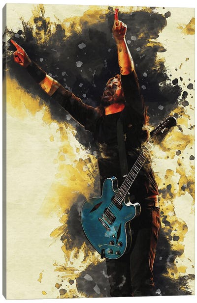 Smudge Dave Grohl - Foofighter Canvas Art Print - Guitar Art