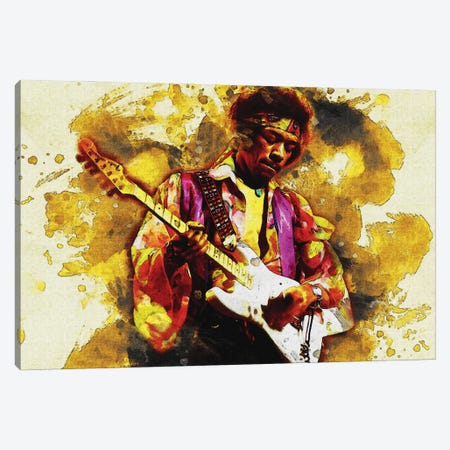 Smudge Jimi Hendrix Canvas Print #RKG121} by Gunawan RB Canvas Wall Art