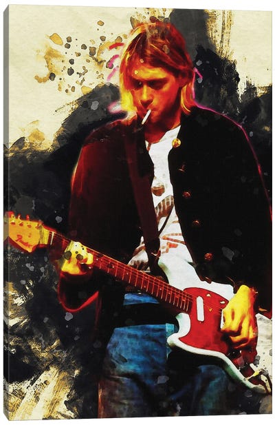 Smudge Kurt Cobain Live & Loud Canvas Art Print - Smoking Art