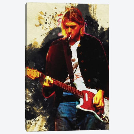 Smudge Kurt Cobain Live & Loud Canvas Print #RKG123} by Gunawan RB Canvas Wall Art