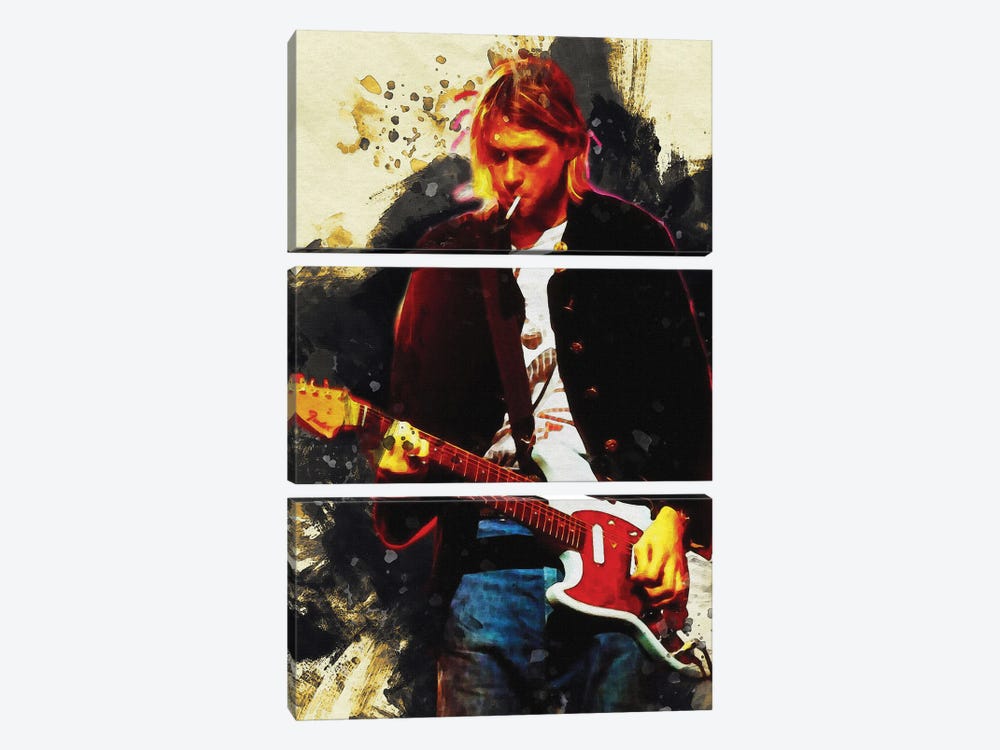 Smudge Kurt Cobain Live & Loud by Gunawan RB 3-piece Canvas Print