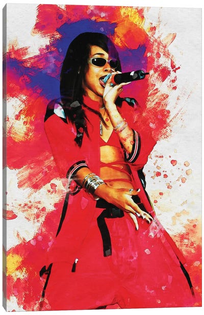 Smudge Of Aaliyah Canvas Art Print - R&B & Soul Music Art