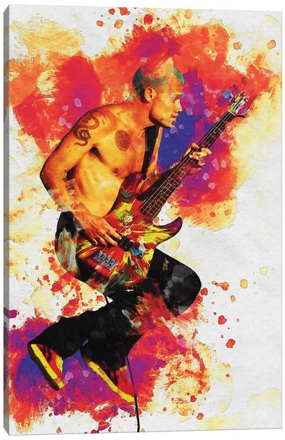 Smudge Of Flea - Red Hot Chili Peppers Canvas Art Print - Guitar Art