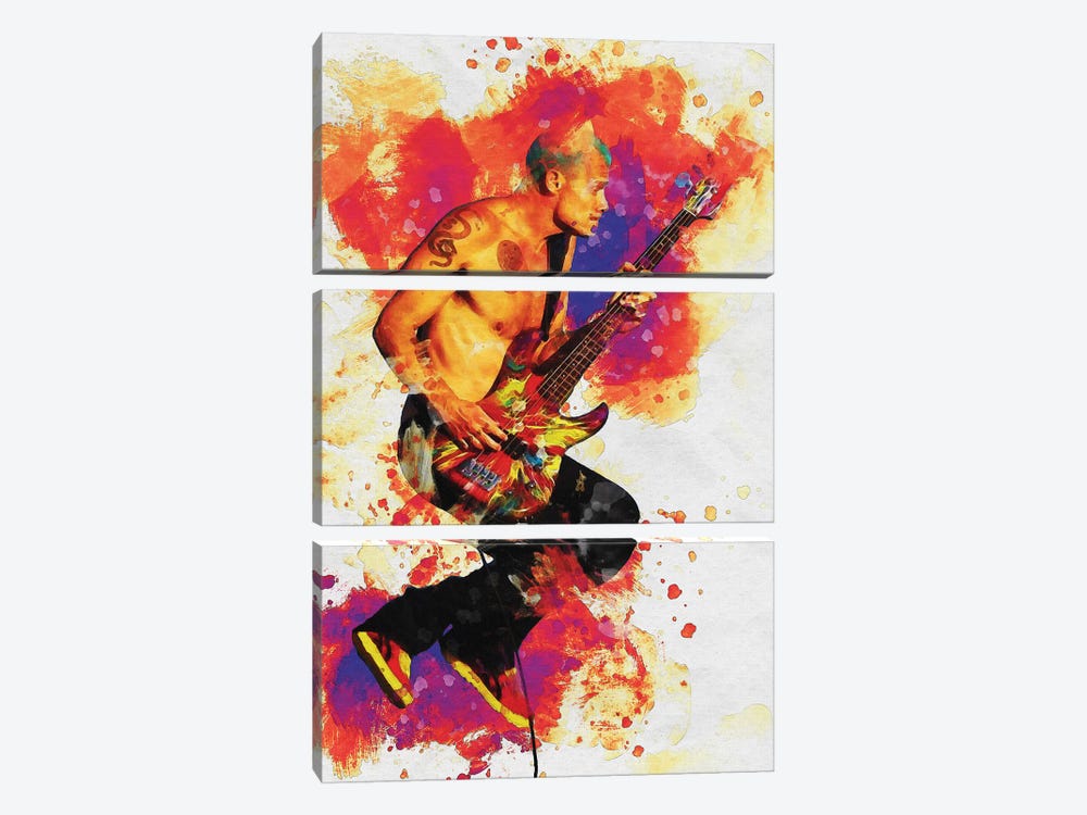 Smudge Of Flea - Red Hot Chili Peppers by Gunawan RB 3-piece Canvas Print