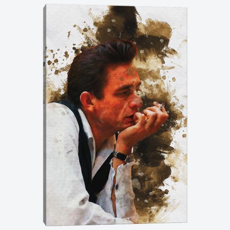 Smudge Of Johnny Cash Canvas Print #RKG128} by Gunawan RB Canvas Wall Art