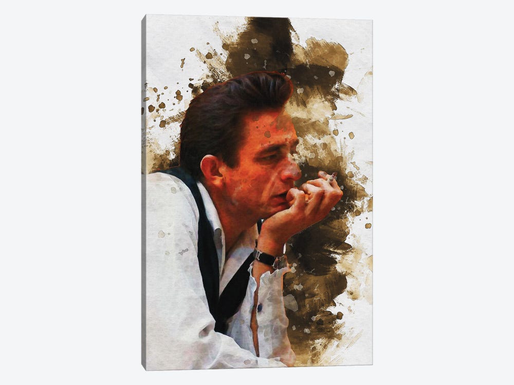 Smudge Of Johnny Cash by Gunawan RB 1-piece Canvas Artwork