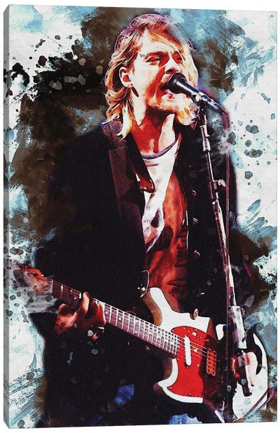Smudge Of Kurt Cobain Canvas Art Print - Rock-n-Roll Art
