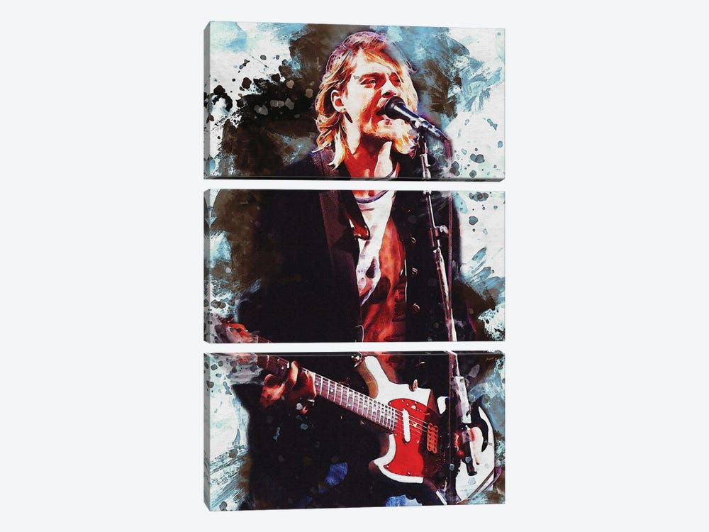 Smudge Of Kurt Cobain by Gunawan RB 3-piece Canvas Print