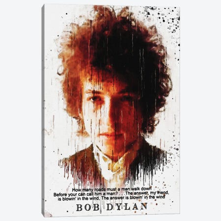Bob Dylan Quotes Canvas Print #RKG12} by Gunawan RB Canvas Art