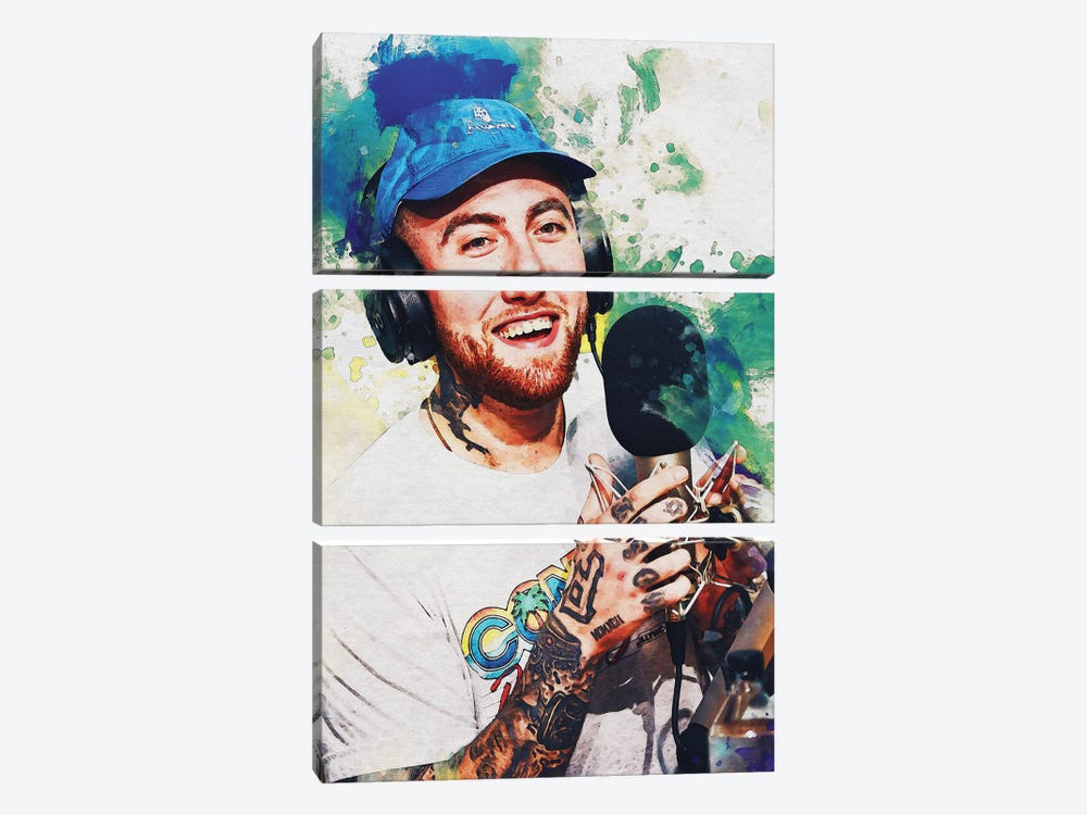 Smudge Of Mac Miller by Gunawan RB 3-piece Canvas Print